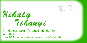 mihaly tihanyi business card